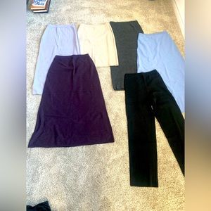 EILEEN FISHER wool knit skirts and pants: 6 total